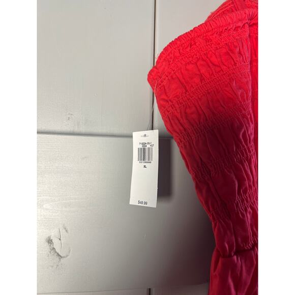 Old Navy Red Smocked‎ Top Spaghetti Strap Maxi Dress Size XL NEW - Picture 5 of 6